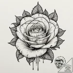 Ancient rose encased in ice, tattoo line art,… – tattoo sketch (№1753431464_0, 25.07.2025 08:17) — tattoovalue.net