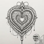 Black heart wrapped in chains, artistic tatto… – tattoo sketch (№1753431662_0, 25.07.2025 08:21) — tattoovalue.net