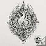 Hollow relic devouring celestial flame, ink i… – tattoo sketch (№1753433065_0, 25.07.2025 08:44) — tattoovalue.net