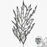 Barbed arrow through skeletal hand, tattoo fl… – tattoo sketch (№1753433262_0, 25.07.2025 08:47) — tattoovalue.net