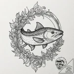 Catfish, tattoo line art, minimalist approach… – tattoo sketch (№1753434068_0, 25.07.2025 09:01) — tattoovalue.net