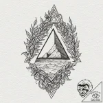 Penrose triangle intertwined with thorny vine… – tattoo sketch (№1753435713_0, 25.07.2025 09:28) — tattoovalue.net
