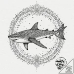 Whale shark whose spots are a glowing star ma… – tattoo sketch (№1753436154_0, 25.07.2025 09:35) — tattoovalue.net