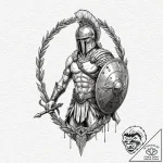 Spartan warrior (is there, but can be in a ph… – tattoo sketch (№1753436365_0, 25.07.2025 09:39) — tattoovalue.net