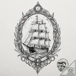 Ivory relic through spectral rift, tattoo lin… – tattoo sketch (№1753436574_0, 25.07.2025 09:42) — tattoovalue.net