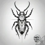 Crystal shard containing a fossilized, alien… – tattoo sketch (№1753441611_0, 25.07.2025 11:06) — tattoovalue.net
