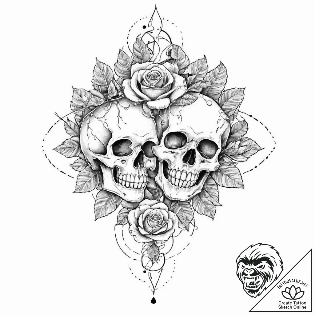 Crystal vines growing through bone, tattoo dr... - tattoo sketch (№1753441745_0, 25.07.2025 11:09) — tattoovalue.net