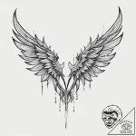 Demon wings torn apart, tattoo sketch design,… – tattoo sketch (№1753443118_0, 25.07.2025 11:31) — tattoovalue.net
