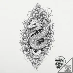 Jade relic crowned with stars, tattoo line ar… – tattoo sketch (№1753443538_0, 25.07.2025 11:38) — tattoovalue.net