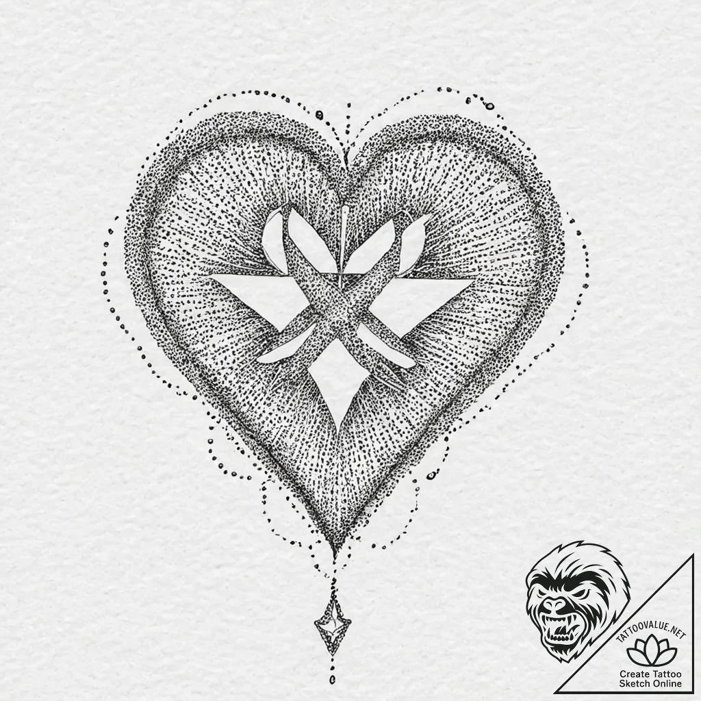 Band-aids, crossed, one with a heart, one wit... - tattoo sketch (№1753444509_0, 25.07.2025 11:55) — tattoovalue.net