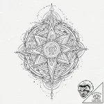 Molten sigil beneath starlight, ink illustrat… – tattoo sketch (№1753444928_0, 25.07.2025 12:02) — tattoovalue.net