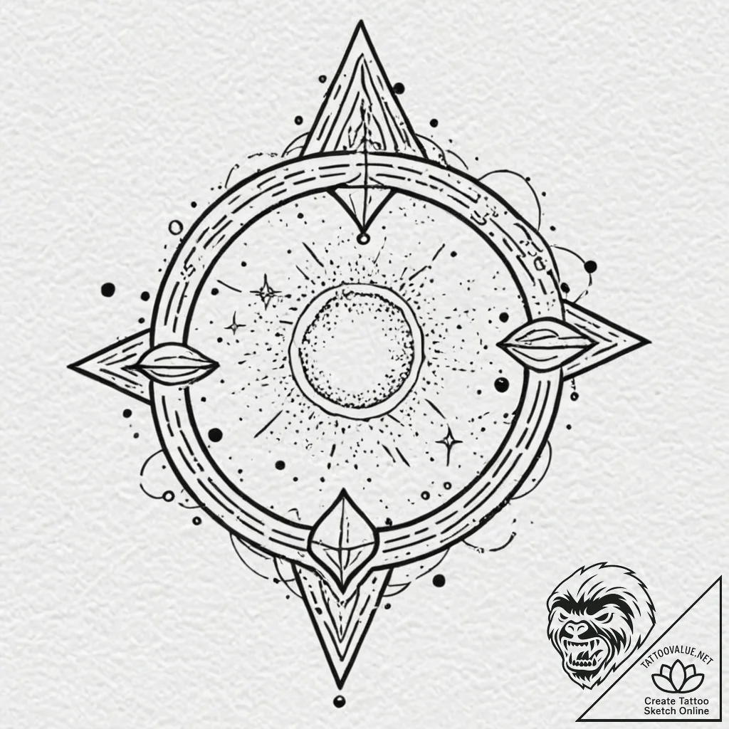 Nebula, artistic tattoo sketch, minimalist ap... - tattoo sketch (№1753447327_0, 25.07.2025 12:42) — tattoovalue.net