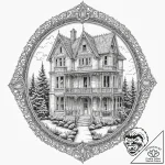 An abandoned dollhouse with intricate details… – tattoo sketch (№1753448901_0, 25.07.2025 13:08) — tattoovalue.net