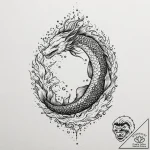 Koi dragon swimming through storm, artistic t… – tattoo sketch (№1753450094_0, 25.07.2025 13:28) — tattoovalue.net