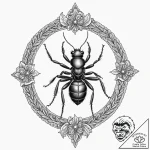 Ant, artistic tattoo sketch, moderately detai… – tattoo sketch (№1753450719_0, 25.07.2025 13:38) — tattoovalue.net