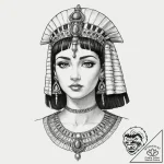 Cleopatra – tattoo sketch (№1753453577_0, 25.07.2025 14:26) — tattoovalue.net