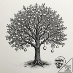 Apple tree, concept art for tattoo, dotwork s… – tattoo sketch (№1753455549_0, 25.07.2025 14:59) — tattoovalue.net