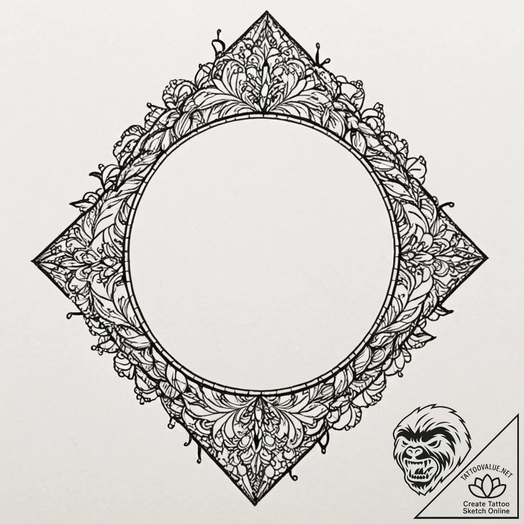 A detailed broken mirror pieces arranged, mos... - tattoo sketch (№1753455745_0, 25.07.2025 15:02) — tattoovalue.net
