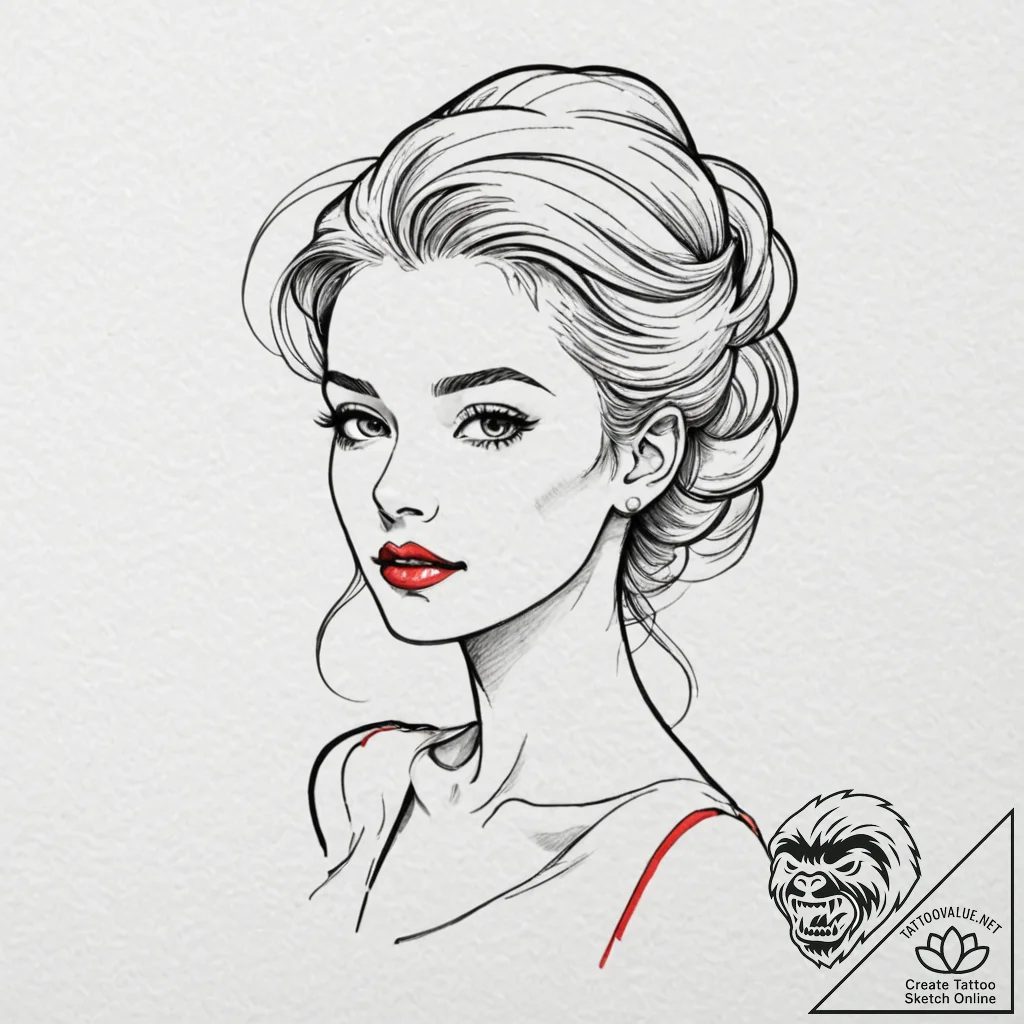 K, tattoo drawing outline, on a clean white p... - tattoo sketch (№1753457115_0, 25.07.2025 15:25) — tattoovalue.net