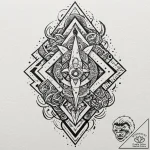 Monolith etched with ancient glyphs, tattoo l… – tattoo sketch (№1753457523_0, 25.07.2025 15:32) — tattoovalue.net