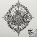 Clock gears fused with bone, tattoo sketch de… – tattoo sketch (№1753458128_0, 25.07.2025 15:42) — tattoovalue.net