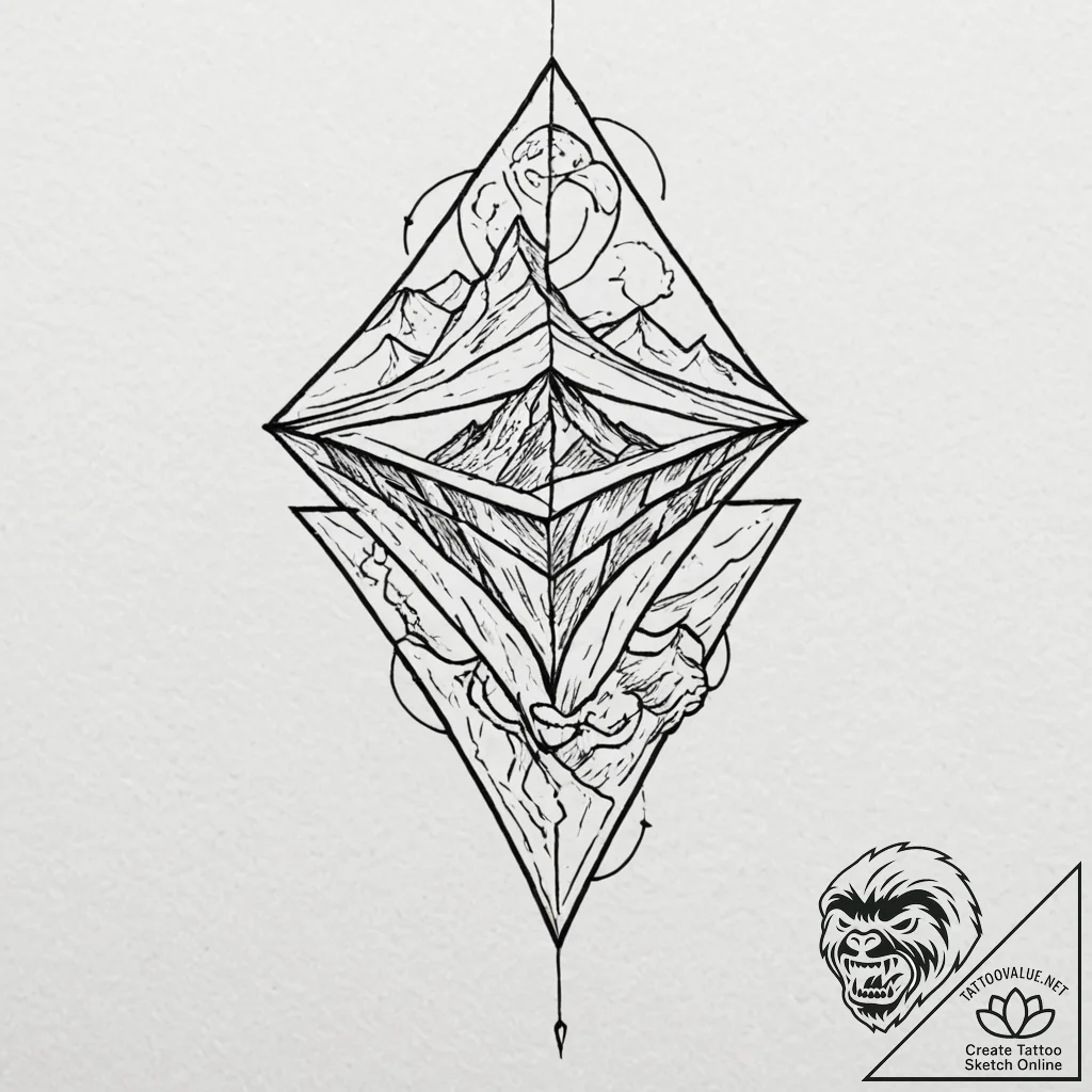 Kite, tattoo sketch design, black outline onl... - tattoo sketch (№1753458916_0, 25.07.2025 15:55) — tattoovalue.net