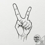 Finger guns gesture, minimalist outline, tatt… – tattoo sketch (№1753459118_0, 25.07.2025 15:58) — tattoovalue.net