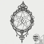 Ethereal chain holding sigil, tattoo drawing… – tattoo sketch (№1753460329_0, 25.07.2025 16:18) — tattoovalue.net