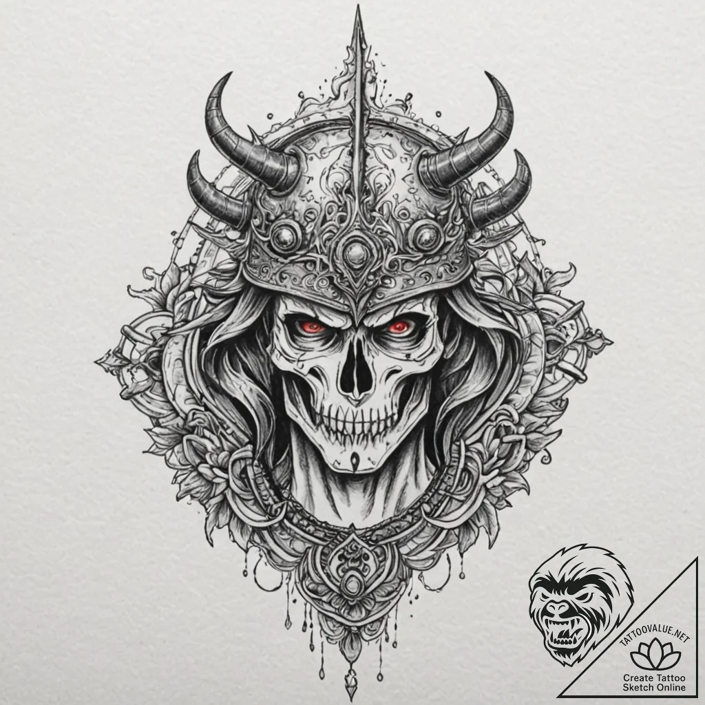Noble helm beneath spectral storm, tattoo fla... - tattoo sketch (№1753461515_0, 25.07.2025 16:38) — tattoovalue.net