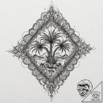 Palm, tattoo drawing outline, highly detailed… – tattoo sketch (№1753462108_0, 25.07.2025 16:48) — tattoovalue.net