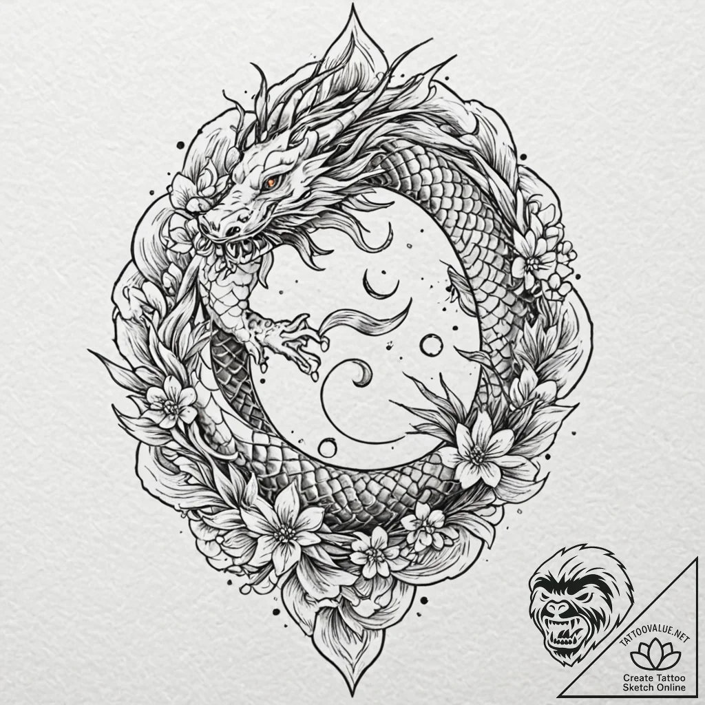 Hidden relic beneath celestial bloom, tattoo... - tattoo sketch (№1753462884_0, 25.07.2025 17:01) — tattoovalue.net