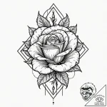 Ashen dagger through frozen rose, tattoo sket… – tattoo sketch (№1753463702_0, 25.07.2025 17:15) — tattoovalue.net