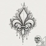 Fleur-de-lis, representing royalty, faith, an… – tattoo sketch (№1753466571_0, 25.07.2025 18:02) — tattoovalue.net