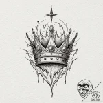 Queenр р†р вђљрівђћсћs crown cracked and blee… – tattoo sketch (№1753466767_0, 25.07.2025 18:06) — tattoovalue.net