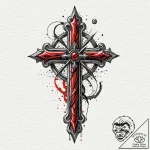 A templar knight’s cross, ink illustration fo… – tattoo sketch (№1753467764_0, 25.07.2025 18:22) — tattoovalue.net