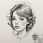 A whimsical bubble gum on nose, funny,, tatto… – tattoo sketch (№1753468552_0, 25.07.2025 18:35) — tattoovalue.net