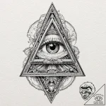 Pyramid eye watching from void, artistic tatt… – tattoo sketch (№1753468944_0, 25.07.2025 18:42) — tattoovalue.net