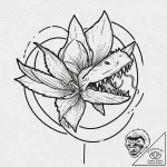 Venus flytrap with teeth of metal, snapping s… – tattoo sketch (№1753469138_0, 25.07.2025 18:45) — tattoovalue.net