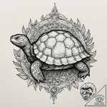 Tortoise, symbolizing wisdom, longevity, and… – tattoo sketch (№1753470944_0, 25.07.2025 19:15) — tattoovalue.net