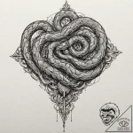Apocalyptic chains coiling serpent, tattoo li… – tattoo sketch (№1753471337_0, 25.07.2025 19:22) — tattoovalue.net
