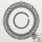 Enso circle drawn with a single brush of fire… – tattoo sketch (№1753471534_0, 25.07.2025 19:25) — tattoovalue.net