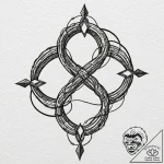 Infinity symbol intertwined with a wedding ba… – tattoo sketch (№1753473565_0, 25.07.2025 19:59) — tattoovalue.net