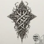Knot of roots through bone relic, tattoo flas… – tattoo sketch (№1753475789_0, 25.07.2025 20:36) — tattoovalue.net