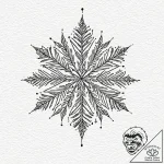 Snowflake, concept art for tattoo, clean line… – tattoo sketch (№1753479796_0, 25.07.2025 21:43) — tattoovalue.net