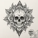 Onyx blade crowned with bone, tattoo sketch d… – tattoo sketch (№1753480587_0, 25.07.2025 21:56) — tattoovalue.net