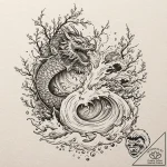 Avalanche crashing over forest, concept art f… – tattoo sketch (№1753481168_0, 25.07.2025 22:06) — tattoovalue.net