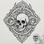 Bone mirror reflecting hollow eyes, tattoo sk… – tattoo sketch (№1753482576_0, 25.07.2025 22:29) — tattoovalue.net
