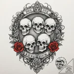 A classic boxing ring under stadium lights, f… – tattoo sketch (№1753483133_0, 25.07.2025 22:38) — tattoovalue.net