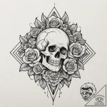 Glyph-etched blade through spectral storm, ta… – tattoo sketch (№1753484494_0, 25.07.2025 23:01) — tattoovalue.net