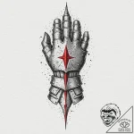 A medieval knight’s gauntlet, tattoo drawing… – tattoo sketch (№1753486045_0, 25.07.2025 23:27) — tattoovalue.net